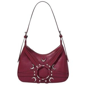 Elegant Moon Burgundy Shoulder Bag